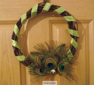 peacock feather wreath