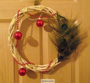christmas peacock wreath